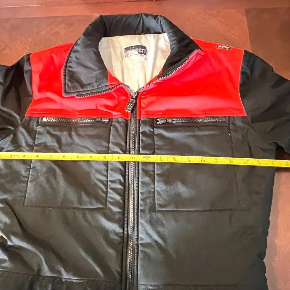 vintage Skimer Womens Nylon Jacket‎ Black & Red Size 34  Zipper Pockets